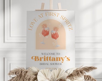 Welkomstbord Love at First Spritz | Acryl vrijgezellenbord voor Bachweekend
