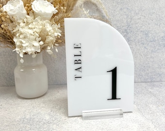 Half Arch Table Number - Bodoni