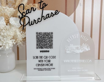 Social Media Double Arch QR Sign - Acrylic with 3D Cutout