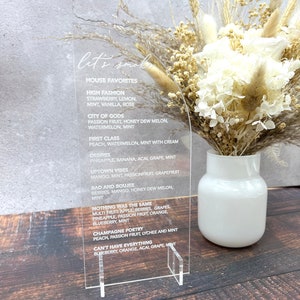 Etched/Engraved Acrylic Menu - Half Arch