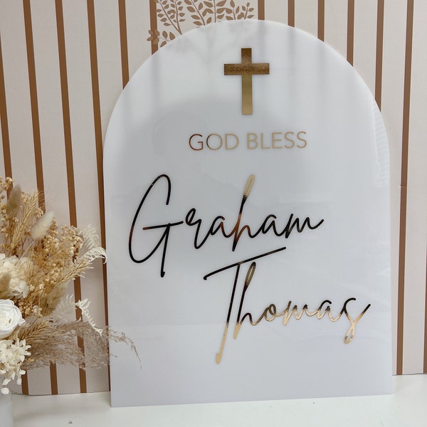 Baptism Welcome Sign | Acrylic Arch Welcome Sign