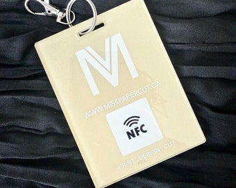 Acrylic NFC Keychain with Logo | Tap to Share Social & Contact Info