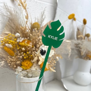 Monstera Leaf Drink Stirrers