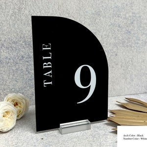 Acrylic Half Arch Table Number - Bodoni