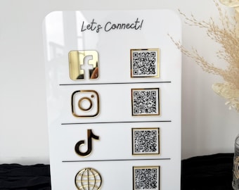 Acrylic QR Code Sign | Social Media Display | Custom Sign for Small Business
