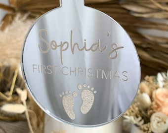 Acrylornament eerste kerstmis - aangepaste naam