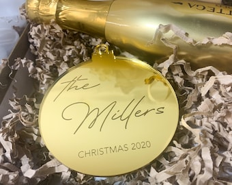 UV-geprint acrylornament: aangepaste familienaam eerste kerstdag