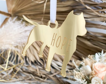 Acrylornament hond - aangepaste naam