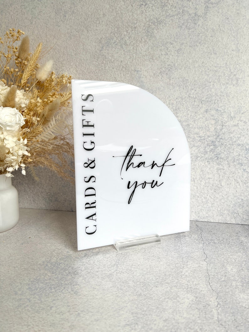 Custom Writing Table Sign Half Arch Wedding Decor Cards & Gifts Sign image 1