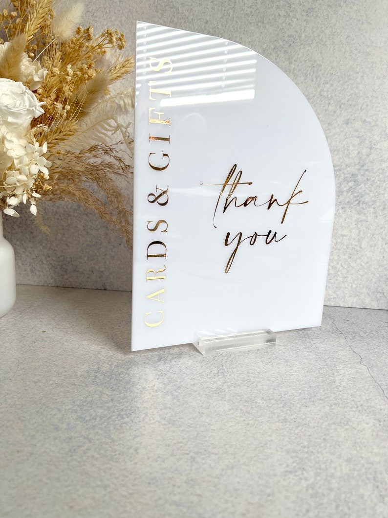 Custom Writing Table Sign Half Arch Wedding Decor Cards & Gifts Sign image 2