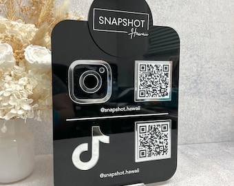 Acrylic QR Code Sign | Social Media Display | Custom Sign for Small Business