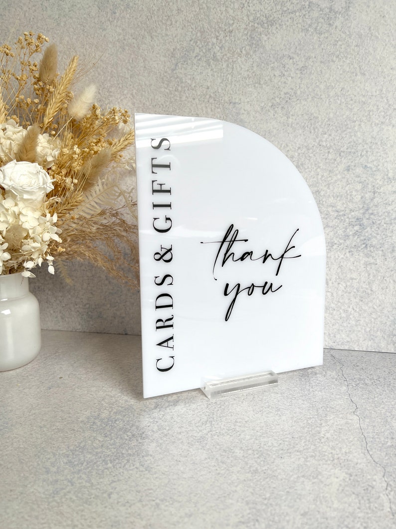 Custom Writing Table Sign Half Arch Wedding Decor Cards & Gifts Sign image 3