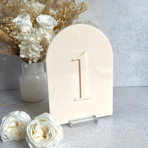 3D Number Acrylic Table Number - Bodoni