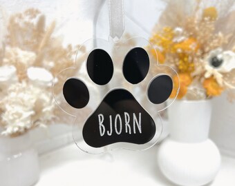 Acrylornament Paw Pet met 3D-acrylschrift