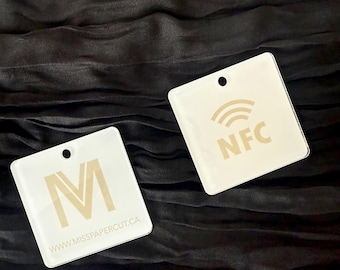 Acrylic NFC Keychain with Logo | Tap to Share Social & Contact Info