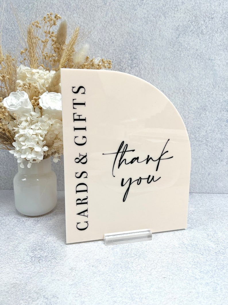 Custom Writing Table Sign Half Arch Wedding Decor Cards & Gifts Sign image 5