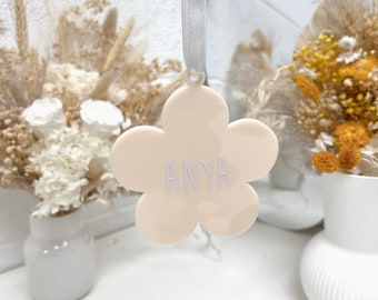 Acrylornament bloem - aangepaste naam