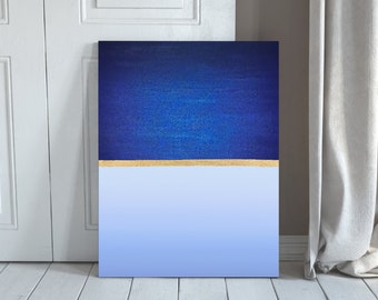 Blue and Gold Wall Art · Abstract Art · DIGITAL DOWNLOAD · Printable Wall Art · Poster Art · Minimalist Digital Downloadable Poster