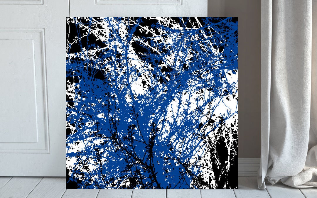 Downloadable Artwork Abstract Wall Art Blue White Black Wall Art