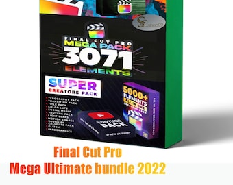 Mega Ultimate bundle 2022 pour Final Cut Pro | Titres, transitions, effets, luts, éléments