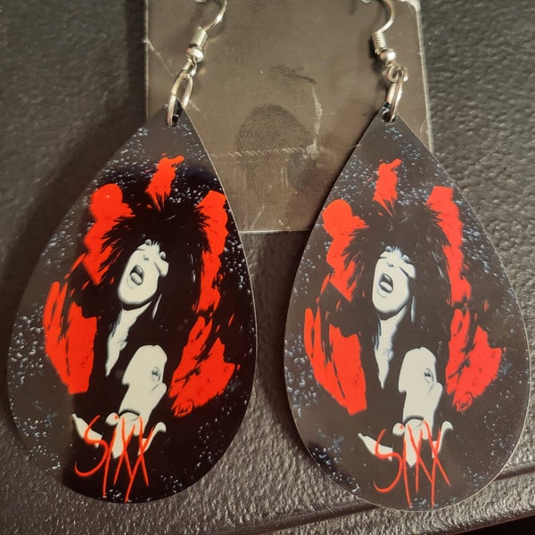 Nikki Sixx Earrings, Sixx Guitar Earrings, Nikki Earrings, Nikki Sixx Jewelry