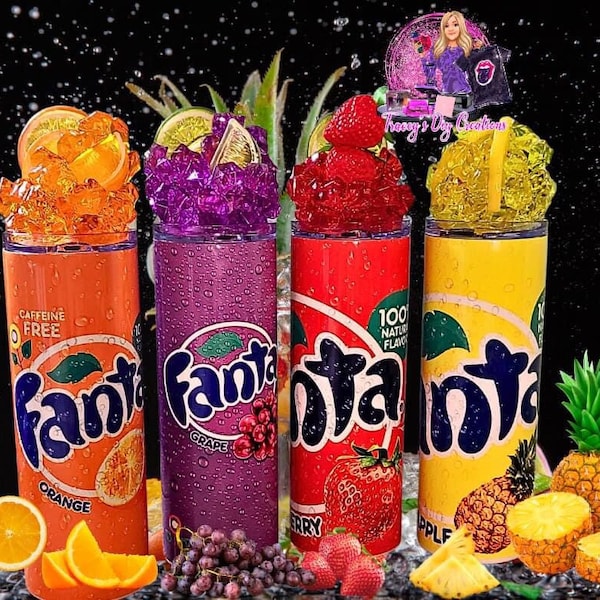 Fanta Orange Soda Ice Tumbler, Fanta Orange 3d Ice Magnetic removable Topper, Fanta Removable Magnetic Lid