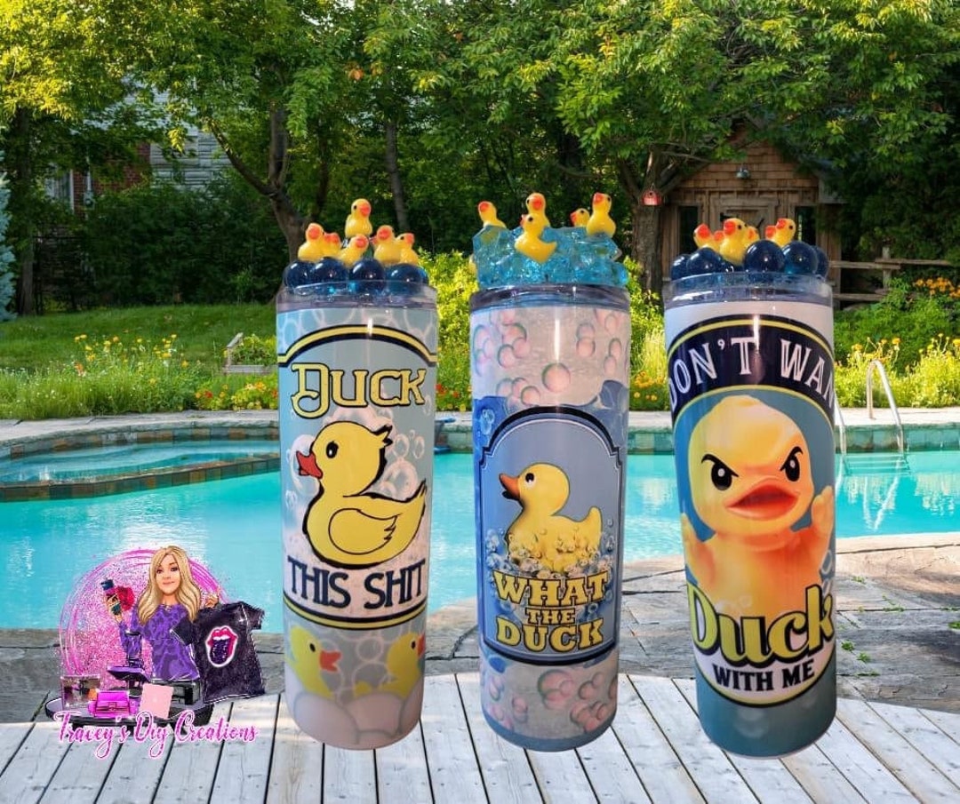 20 Oz Removable Duck With Ice 3d Topper, 3d Duck Ice Tumbler, What the Duck
