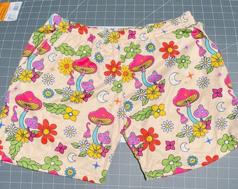 Men And Unisex Rave Mushroom Shorts/ Men Rave Wear/ Festival Men Shorts/ Mushroom Matching Set