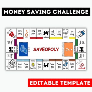 Editable saveopoly for money saving challenges