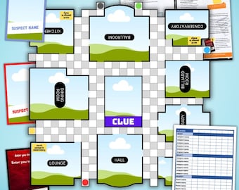 Editable clue board game template