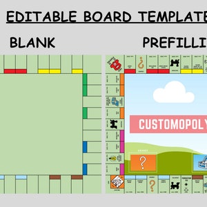 Modèle Monopoly personnalisé Canvas Jeux de société Monopoly entièrement modifiables sur Canva Téléchargement instantané du PDF image 4