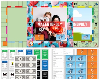 Creëer je monopoly-bordspel in canva voor Valentijn | Afdrukbaar