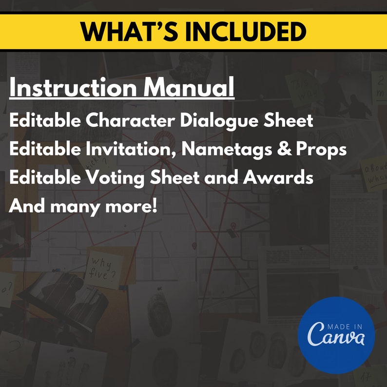 Editable Murder Mystery Case File Fully Editable on Canva - Etsy