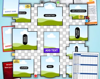Editable Clue Board Game Template (Printable, Canva, PDF, Instant Download)