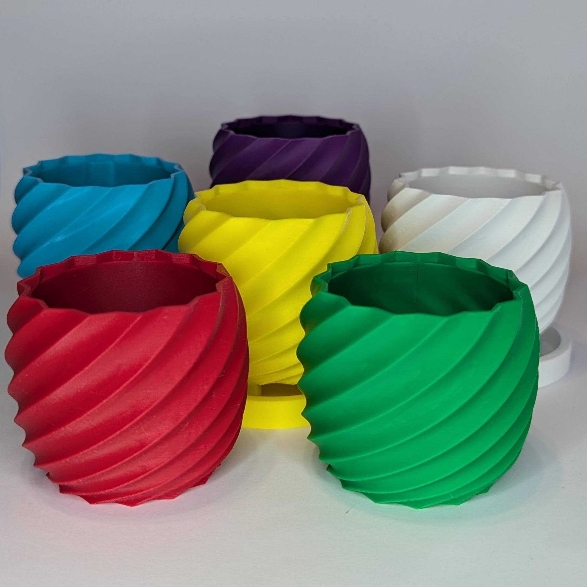 Colourful Spiral Planter - Indoor or Outdoor Plant Pot - Multiple Sizes ...