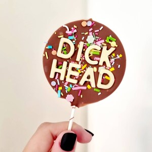 Dickhead Rude Chocolate Lollipop, Swear Word Gift Adults, Rude Chocolate Bars Birthday, Funny Letterbox Gift Friend, Swear Chocolate Lollies