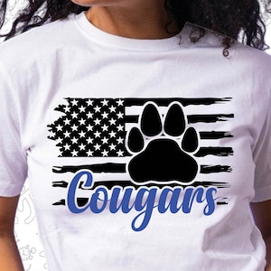 Cougars Svg, American Flag Svg, Paw Svg