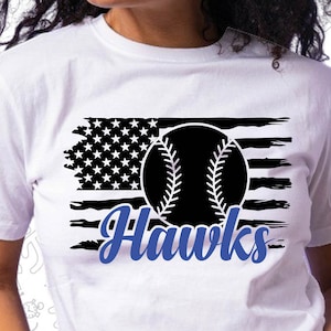 Ready to Press Hawks Svg, Baseball Svg, American Flag Svg