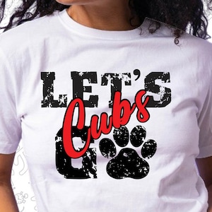 Let&#39;s Go Cubs Svg, Paw Print Svg, Grunge Svg, Distressed Svg