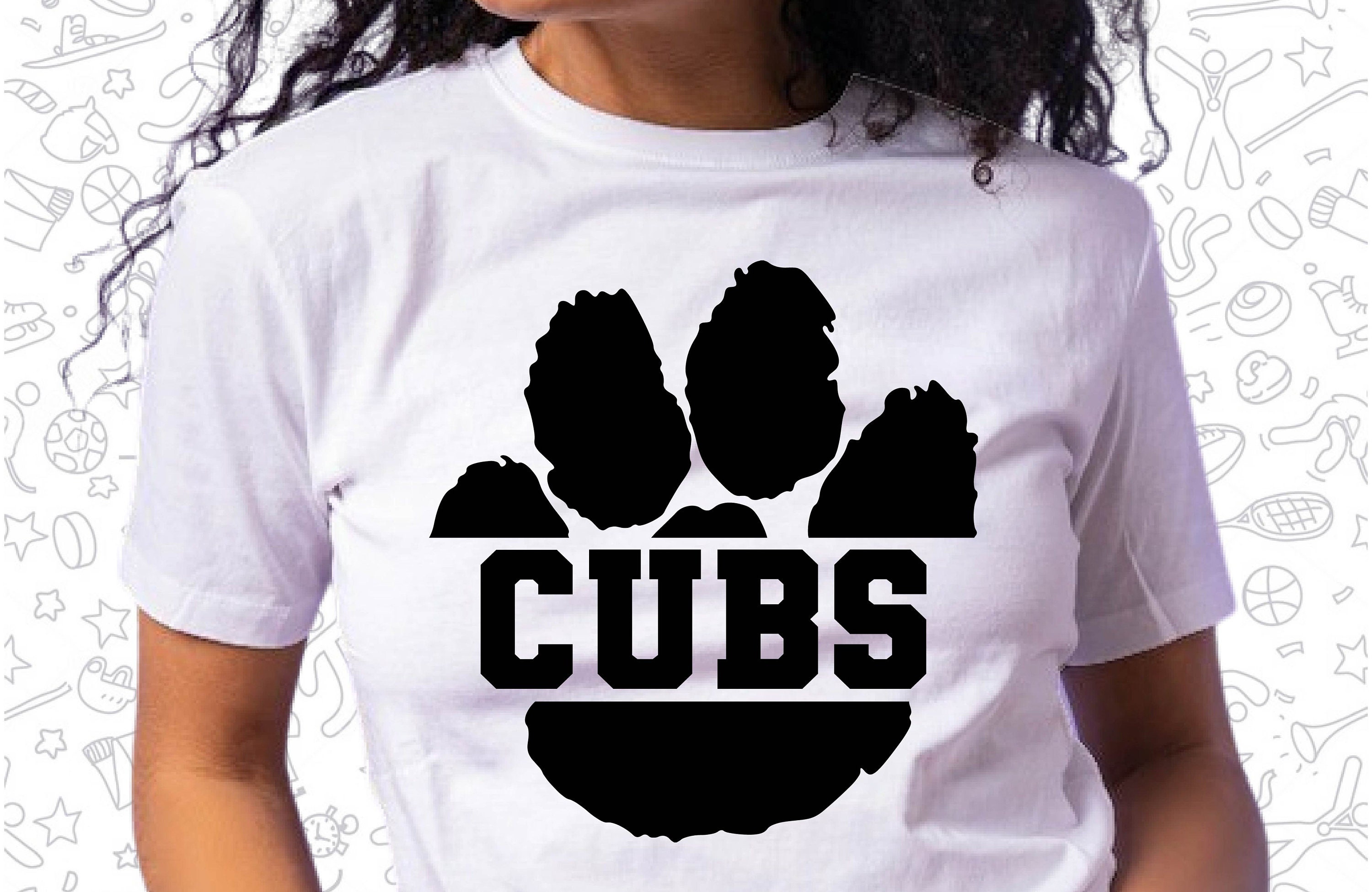 Cubs Svg, Paw Svg, School Pride, Monogram Svg, Cut for Cricut and Silhoutte