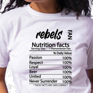 Rebels Fan Svg, Nutrition Facts Svg, Mascots Svg