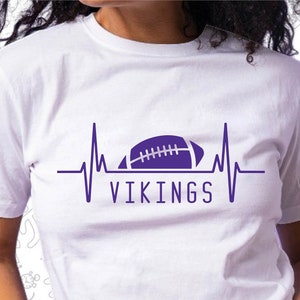 Vikings Svg, Football Heartbeat Svg, Cut for Cricut and Silhoutte
