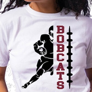 Bobcats Svg, School Spirit, School Pride, Cut for Cricut and Silhoutte, Football Half Player Svg