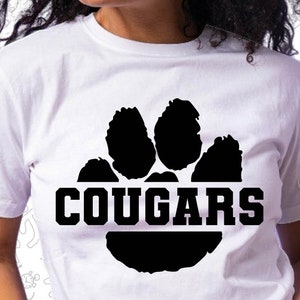 Cougars Svg, Paw Svg, School Pride, Monogram Svg, Cut for Cricut and Silhoutte,