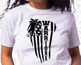 Warriors Soccer American Flag SVG File