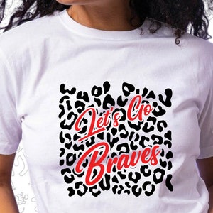 Let&#39;s Go Braves Svg, Leopard Print, Mascot Svg, Cut for Cricut and Silhoutte