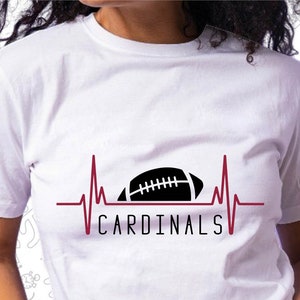 Cardinals Svg, Football Heartbeat Svg, Cut for Cricut and Silhoutte