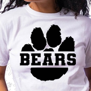 Bears Svg, Paw Svg, School Pride, Monogram Svg, Cut for Cricut and Silhoutte,