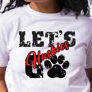 Let’s Go Huskies Svg, Paw Print Svg, Grunge Svg, Distressed Svg