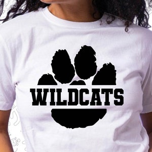 Wildcats Svg, Paw Svg, School Pride, Monogram Svg, Cut for Cricut and Silhoutte,
